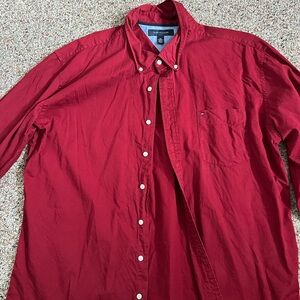 Tommy Hilfiger Men's Red Button-Down Shirt